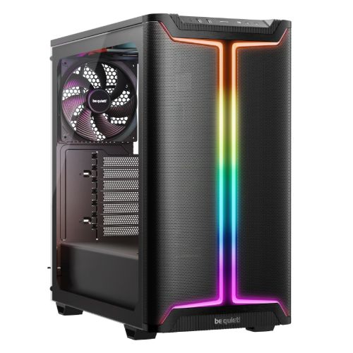 Be Quiet! Pure Base 501 DX ARGB Gaming Case w/ Glass Side, ATX, Compact Design, 3 Pure Wings 3 Fans, High Airflow Front & Top, USB-C, Black