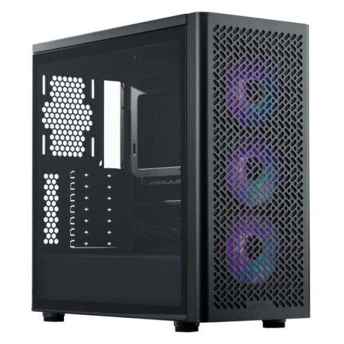 Cooler Master Elite 502 Gaming Case w/ Glass Side, E-ATX, 3x ARGB Fans, Mesh Front, USB-C, Asus BTF Compatible, Black