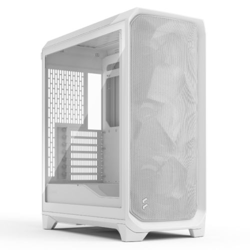 Fractal Design Meshify 3 (White TG Clear) Gaming Case w/ Clear Window, E-ATX, Mesh Front, 3x Momentum 14 Fans, USB-C 20Gbps