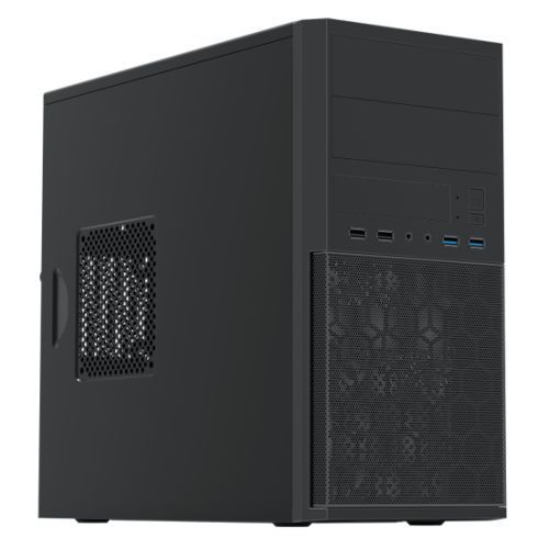 Vida Corporate Black Office Case, Micro ATX, 12cm Fan, Mesh Front