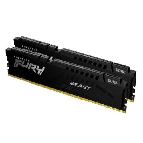 Kingston Fury Beast 16GB Kit (2 x 8GB), DDR5, 5200MHz, CL36, 1.25V, ECC, PMIC, AMD EXPO & Intel XMP 3.0, Black, DIMM Memory