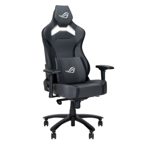 Asus ROG Chariot X Core (Wide) Gaming Chair, Racing-Car Style, Premium PU Leather, Memory-Foam Lumbar, 4D Armrests, 155° Recline, Tilt & Class 4 Gas Lift, Grey