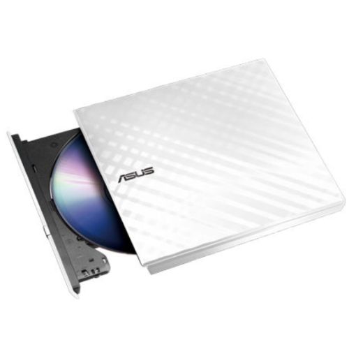 Asus (SDRW-08D2S-U LITE) External Slimline DVD Re-Writer, USB, 8x, White, Cyberlink Power2Go 8