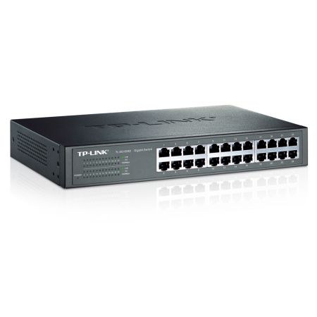 TP-LINK (TL-SG1024D) 24-Port Gigabit Unmanaged Desktop/Rackmount Switch, Steel Case