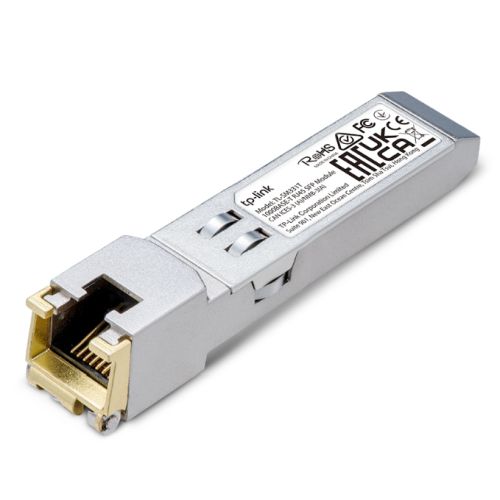 TP-LINK (SM331T) 1000BASE-T RJ45 SFP Module, Support TX Disable, 100m Reach Over Cat5e or Above, Hot-Pluggable