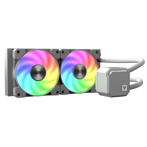 Vida BiFrost 240mm ARGB Liquid CPU Cooler, 2x ARGB PWM Fans, ARGB CPU Block, 250W TDP, White