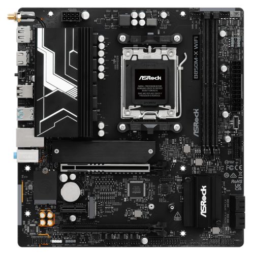 Asrock B850M-X WIFI R2.0, AMD B850, AM5, Micro ATX, 2 DDR5, HDMI, DP, Wi-Fi 6E, 2.5G LAN, 2x M.2