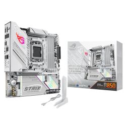 Asus ROG STRIX B850-G GAMING WIFI, AMD B850, AM5, Micro ATX, 4 DDR5, HDMI, DP, Wi-Fi 7, 2.5G LAN, RGB, 4x M.2, White