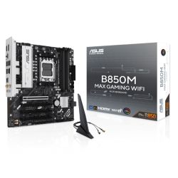 Asus B850M MAX GAMING WIFI, AMD B850, AM5, Micro ATX, 4 DDR5, HDMI, DP, Wi-Fi 6E, GB LAN, 3x M.2