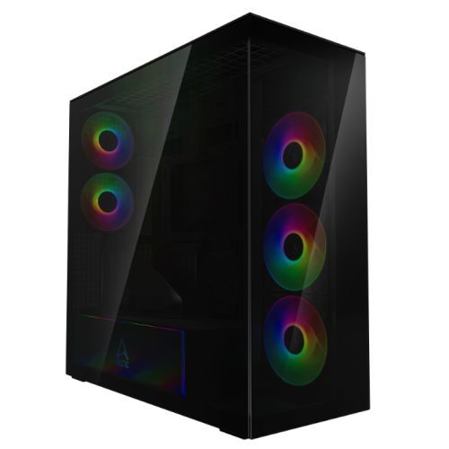 ARCTIC Xtender (Black) Case w/ Tinted Glass Side and Front, E-ATX, 5x ARGB Fans, ARGB PSU Shroud, Mesh Airflow, USB-C 10Gbps
