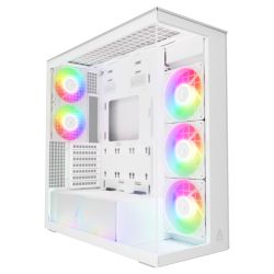 ARCTIC Xtender (White) Case w/ Clear Glass Side and Front, E-ATX, 5x ARGB Fans, ARGB PSU Shroud, Mesh Airflow, USB-C 10Gbps