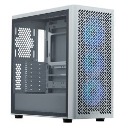 Cooler Master Elite 502 Gaming Case w/ Glass Side, E-ATX, 3x ARGB Fans, Mesh Front, USB-C, Asus BTF Compatible, White