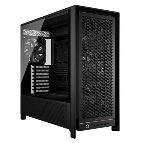 Corsair FRAME 5000D RS Modular Gaming Case w/ Glass Side, E-ATX, 4x PWM Fans, InfiniRail Fan Mounting, USB-C, ARGB Strip, Asus BTF Compatible, Black
