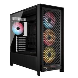 Corsair FRAME 5000D RS Modular Gaming Case w/ Glass Side, E-ATX, 4x ARGB Fans, InfiniRail Fan Mounting, USB-C, ARGB Strip, Asus BTF Compatible, Black