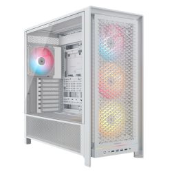 Corsair FRAME 5000D RS Modular Gaming Case w/ Glass Side, E-ATX, 4x ARGB Fans, InfiniRail Fan Mounting, USB-C, ARGB Strip, Asus BTF Compatible, White