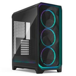 Fractal Design Meshify 3 Ambience Pro RGB (Black TG Light) Gaming Case w/ Light Tint Window, E-ATX, Mesh Front, 3x RGB Fans, Adjust Pro Hub, USB-C 20Gbps
