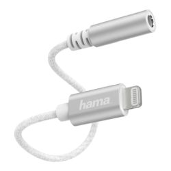 Hama Lightning Male to 3.5mm Jack Female Cable, Ultra-Thin & Flexible Cable, MFI Certified
