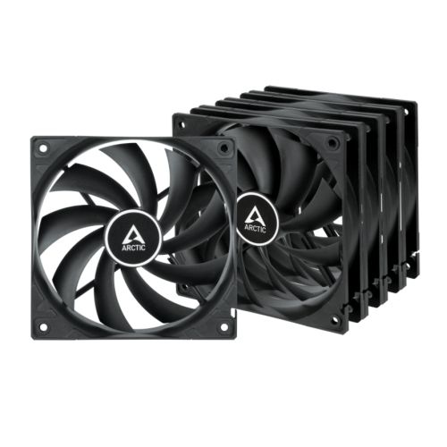 ARCTIC F12 Low Noise 12cm Case Fans (5 Pack), Black, 9 Blades, Fluid Dynamic, 1350 RPM, Value Pack
