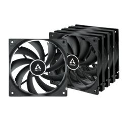ARCTIC F12 Low Noise 12cm Case Fans (5 Pack), Black, 9 Blades, Fluid Dynamic, 1350 RPM, Value Pack