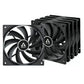 ARCTIC F12 12cm PWM PST Case Fan w/ Cable Splitter (5 Pack), Black, Fluid Dynamic, 230-1350 RPM
