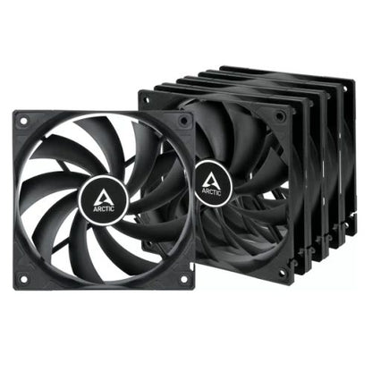 ARCTIC F12 12cm PWM PST Case Fan w/ Cable Splitter (5 Pack), Black, Fluid Dynamic, 230-1350 RPM
