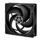 ARCTIC P12 12cm PWM PST CO Case Fan w/ Cable Splitter for Continuous Operation, Black, Fluid Dynamic, 200-1800 RPM
