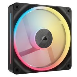Corsair iCUE LINK LX120-R 12cm PWM Reverse Blade RGB Case Fan, 18 RGB LEDs, Magnetic Dome Bearing, 2400 RPM, Black, Single Fan Expansion Kit