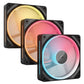 Corsair iCUE LINK LX120-R 12cm PWM Reverse Blade RGB Case Fans (3-Pack), 18 RGB LEDs, Magnetic Dome Bearing, 2400 RPM, iCUE LINK Hub Included, Black