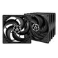 ARCTIC P14 Pressure Optimised 14cm Case Fans (5 Pack), Black, Fluid Dynamic, 1700 RPM, Value Pack