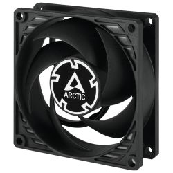 ARCTIC P8 Silent Pressure-optimised Extra Quiet 8cm Case Fan, Black, Fluid Dynamic, 1600 RPM. Black