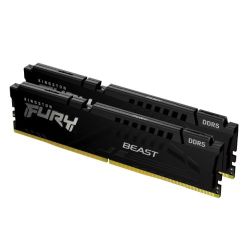 Kingston Fury Beast 16GB Kit (2 x 8GB), DDR5, 5200MHz, CL36, 1.25V, ECC, PMIC, AMD EXPO & Intel XMP 3.0, Black, DIMM Memory