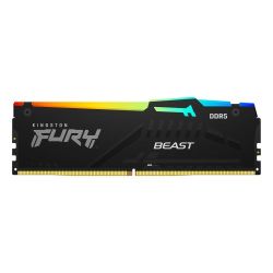 Kingston Fury Beast RGB 16GB, DDR5, 6000MHz, CL36, 1.35V, ECC, PMIC, AMD EXPO & Intel XMP 3.0, Black, DIMM Memory
