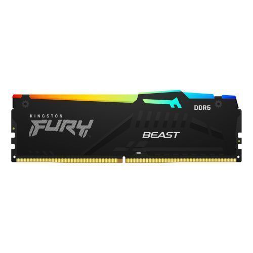 Kingston Fury Beast RGB 64GB, DDR5, 5600MHz, CL36, 1.25V, ECC, PMIC, AMD EXPO & Intel XMP 3.0, Black, DIMM Memory