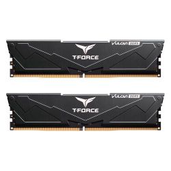 Team T-Force Vulcan 64GB Kit (2 x 32GB), DDR5, 6400MHz (PC5-51200), CL34, ECC, AMD EXPO & Intel XMP 3.0, PMIC, DIMM Memory, Black