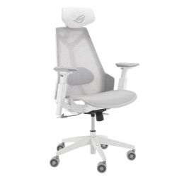 Asus ROG Destrier Core White Gaming Chair, Cyborg-Inspired Design, Versatile Seat Adjustments, Mobile Gaming Arm Support
