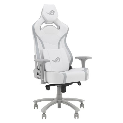 Asus ROG Chariot X Core (Wide) Gaming Chair, Racing-Car Style, Premium PU Leather, Memory-Foam Lumbar, 4D Armrests, 155Â° Recline,  Tilt & Class 4 Gas Lift, White