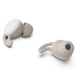 Hama (Spirit Calm) Bluetooth Earbuds with Mic, Ear Hooks, True Wireless, Touch Control, Voice Control, Charging Case, White/Grey