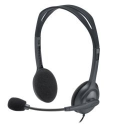 Logitech H111 Headset, 3.5mm Jack, 180Â° Rotating Mic, 2.35M Cable