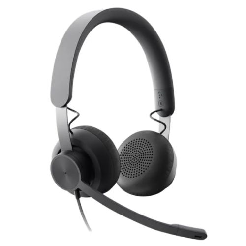 Logitech Zone Wired MSFT Headset, USB-C (USB-A Adapter), 40mm Drivers, Flip-to-Mute Noise-Canceling Mic, In-line Controls