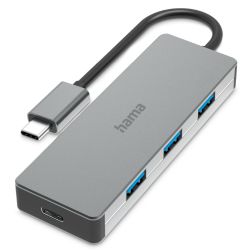 Hama 4-Port USB-C 3.2 Gen2 Hub - 3x USB-A, 1x USB-C, Aluminium