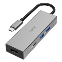 Hama 4-Port USB-C 3.2 Gen1 Hub w/ HDMI - 2x USB-A, 1x USB-C, 1x HDMI, Aluminium