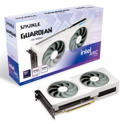 Sparkle Intel Arc B570 GUARDIAN Luna OC, 10GB DDR6, HDMI, 3 DP, 2660MHz Clock, Blue Breathing Light, Overclocked, White