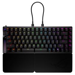 Asus ROG FALCATA Compact 75% Split RGB Gaming Keyboard, Wireless/Btooth/USB, Magnetic Switches, Rapid Trigger, Multi-Function Wheel, Black