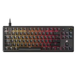 Corsair K70 CORE TKL RGB Mechanical Gaming Keyboard, USB, Red Linear Switches, Sound Dampening, Rotary Dial, Aluminium Top Plate, Black