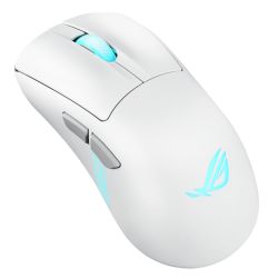 Asus ROG Keris II Origin Wireless Lightweight RGB Gaming Mouse, Wired/Wireless/Btooth, AimPoint Pro Sensor, Push-Fit Switch Socket, 42000 DPI, Moonlight White