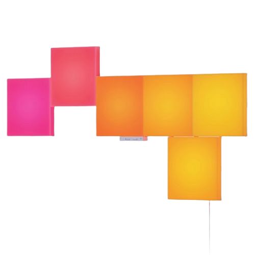 Nanoleaf RGB Blocks Squares Starter Kit (6-Pack), Create an Illuminated Display, Large Panels, Screen Mirror/Music Reaction, App/Voice/Manual Control