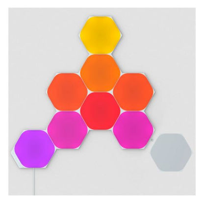 Nanoleaf Shapes Hexagons Starter Kit (9-Panels), RGB, Create an Illuminated Display, Ultra-Thin Panels, Screen Mirror/Music Reaction, App/Voice/Manual Control