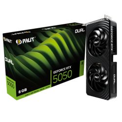 Palit RTX5050 DUAL, PCIe5, 8GB DDR6, HDMI, 3 DP, 2572MHz Clock, RGB Lighting