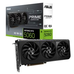 Asus PRIME RTX5060 OC, PCIe5, 8GB DDR7, HDMI, 3 DP, 2595MHz Clock, Overclocked, Compact SFF-Ready