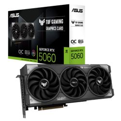 Asus TUF GAMING RTX5060 OC, PCIe5, 8GB DDR7, HDMI, 3 DP, 2677MHz Clock, RGB Lighting, Overclocked